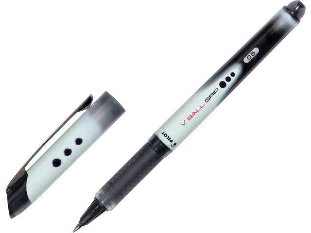 Pilot Bläckkulpenna, V-Ball 05 Grip, extra tunn spets på 0,5 mm, svart | Kontorsmaterial - Pennor - Bläckkulpennor | Kontorsexperten