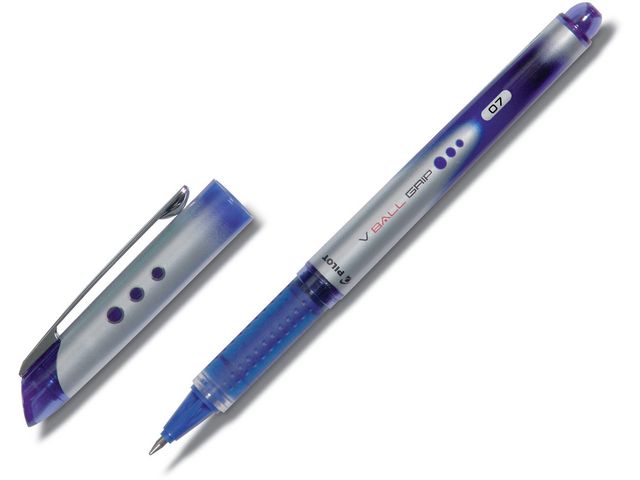 Pilot Bläckkulpenna, V-Ball 07 Grip, tunn spets på 0,7 mm, blå | Kontorsmaterial - Pennor - Bläckkulpennor | Kontorsexperten