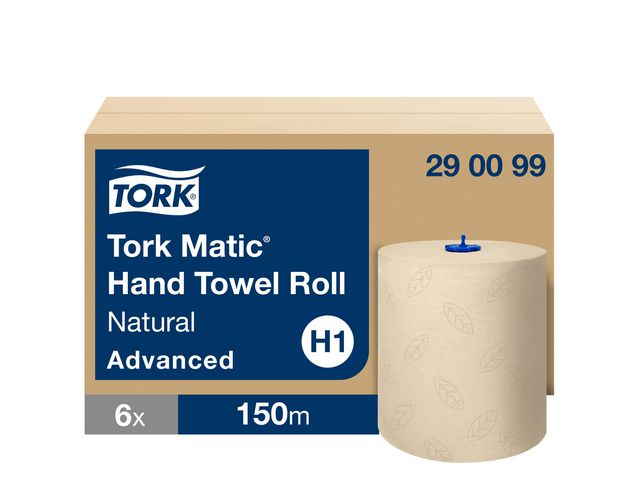 TORK Pappershandduk H1 Matic 2-lagers natur | Städ och hygien - Toalettpapper och torkpapper - Pappershanddukar | Kontorsexperten
