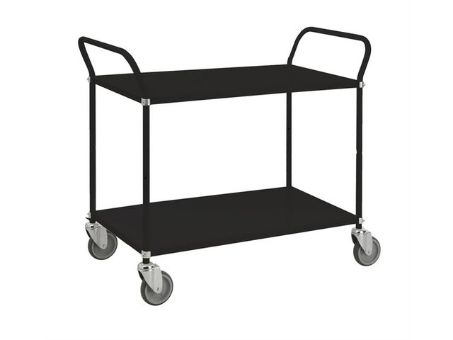 Bordsvagn 2 hyllplan svart | Emballage och lagerutrustning - Lagerutrustning - Vagnar | Kontorsexperten