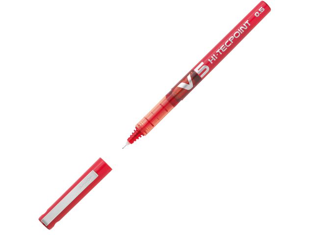 Pilot Bläckkulpenna, Hi-Tecpoint V5, 0,5 mm, röd | Kontorsmaterial - Pennor - Bläckkulpennor | Kontorsexperten