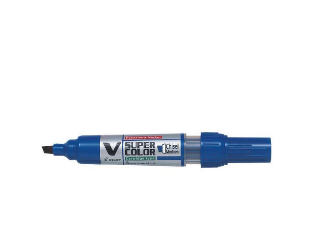 Pilot Begreen Begreen V Super Color permanent märkpenna, mejselformad spets på 5,0 mm, blå | Kontorsmaterial - Pennor - Märkpennor - Skuren spets | Kontorsexperten