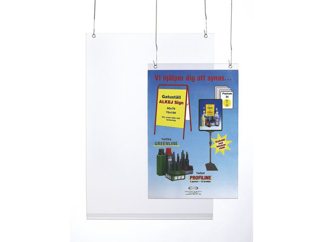 Plastficka, A4, upphängningsbar, stansad, plast, jämn, 2 hål, genomskinlig | Kontorsmaterial - Butiksmaterial - Skyltning | Kontorsexperten