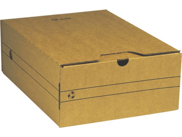 Arkivkartong, Miniwell, liggande arkivering, A4, 120mm, 325 x 240mm, brun | Kontorsmaterial - Arkivering och kontorsförvaring - Arkivkartonger och boxar | Kontorsexperten