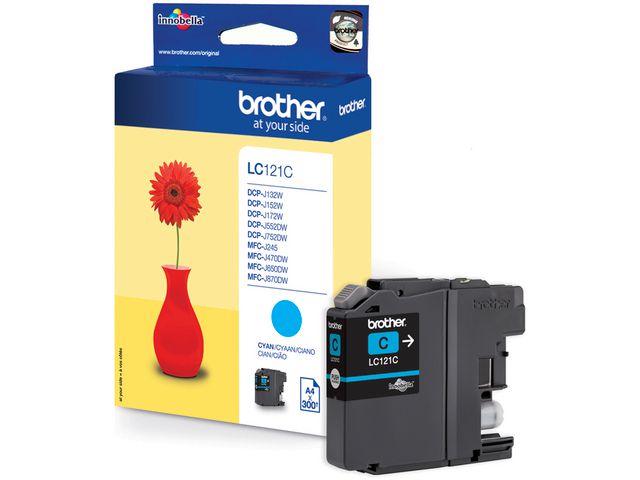 Brother Bläckpatron, LC121 C, LC-121C, cyan, singelförpackning | Toner och bläck - Bläckpatroner - Bläckpatroner Brother | Kontorsexperten
