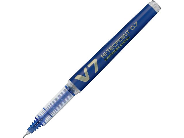 Pilot Begreen Bläckkulpenna, Begreen Hi-Tecpoint V7 rollerballpenna med stift, tunn spets på 0,7 mm, blå | Kontorsmaterial - Pennor - Bläckkulpennor | Kontorsexperten