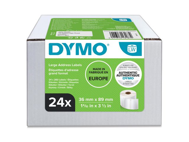 DYMO Etikett LW 89x36mm 6240/fp | Kontorsmaskiner - Etikettskrivare och etiketter - Etiketter - Dymo | Kontorsexperten