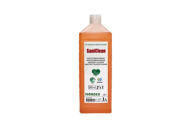 NORDEX Sanitetsrengöring SaniClean 1l | Städ och hygien - Rengöringsmedel - Sanitetsrent | Kontorsexperten