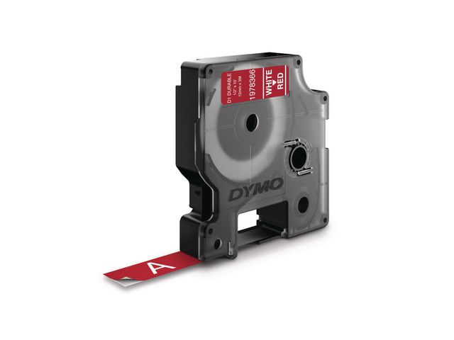 Dymo Tape Durable D1 12mm vit på röd | Kontorsmaskiner - Märkmaskiner och tape - Tape - Dymo D1 | Kontorsexperten