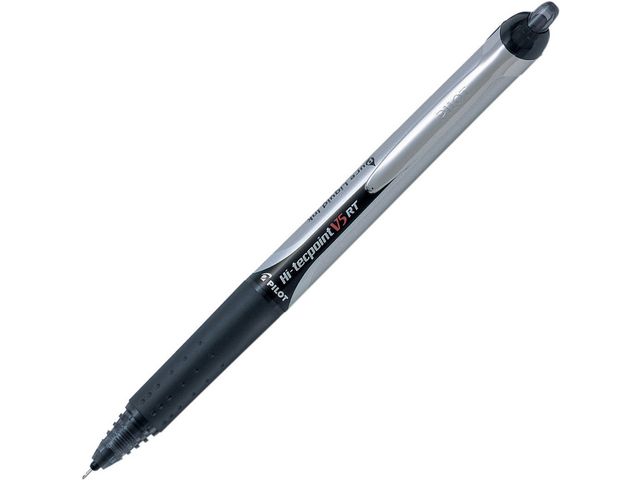 Pilot Bläckkulpenna, Hi-Tecpoint V5 RT, extra tunn spets på 0,5 mm, svart | Kontorsmaterial - Pennor - Bläckkulpennor | Kontorsexperten