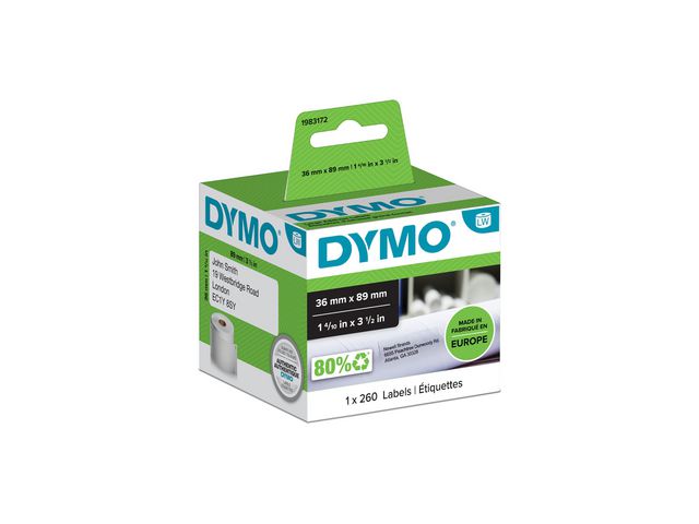 DYMO Etikett LW 89x36mm 260/fp | Kontorsmaskiner - Etikettskrivare och etiketter - Etiketter - Dymo | Kontorsexperten
