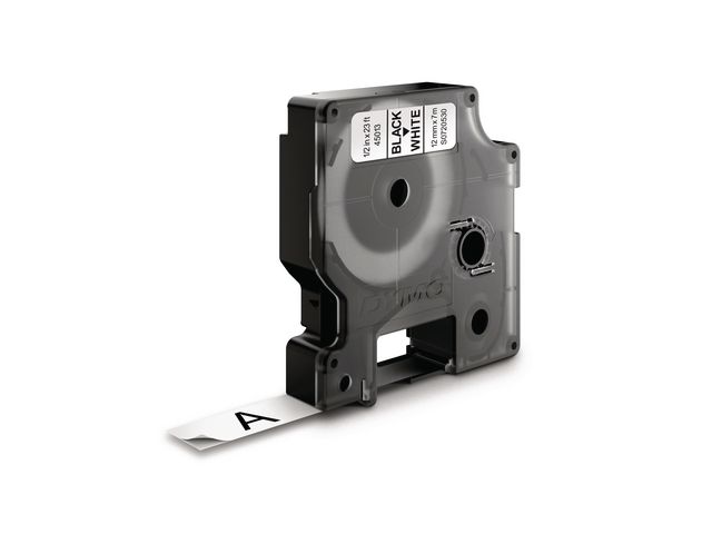DYMO Tape D1 12mm svart på vit 10/fp | Kontorsmaskiner - Märkmaskiner och tape - Tape - Dymo D1 | Kontorsexperten