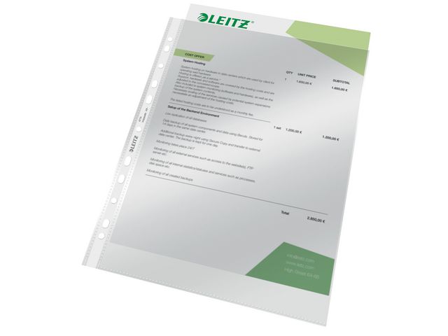 Leitz Plastficka PP 0,075 A4 Box | Kontorsmaterial - Mappar och plastfickor - Plastfickor - Öppen överkant | Kontorsexperten