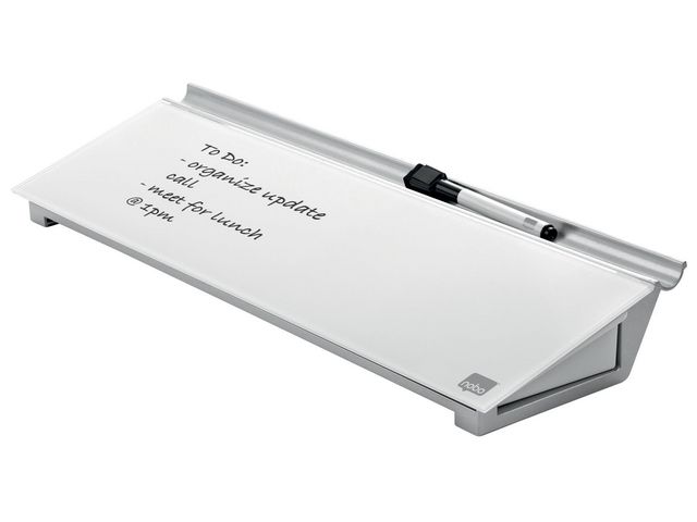 Nobo Nobo Whiteboard, Memotavla för skrivbord, yta i härdat glas, 60 x 460 mm, klarvit | Kontorsmöbler och inredning - Whiteboardtavlor och tillbehör - Whiteboardtavlor - Glas | Kontorsexperten