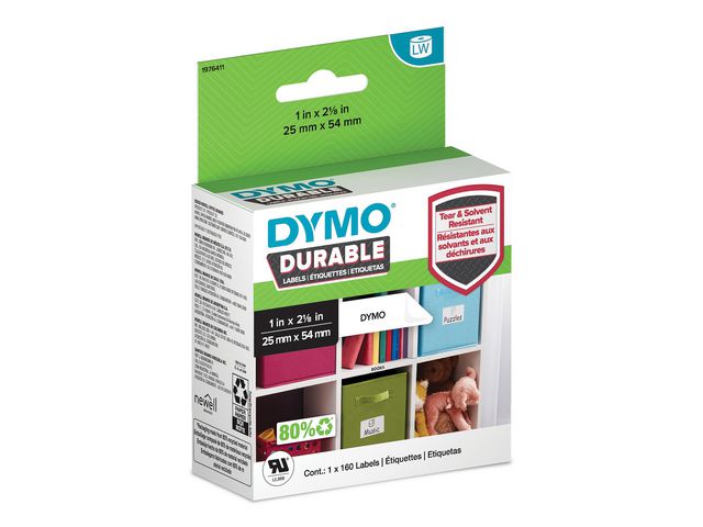 DYMO Etikett LW Durable 25x54mm 160/fp | Kontorsmaskiner - Etikettskrivare och etiketter - Etiketter - Dymo | Kontorsexperten