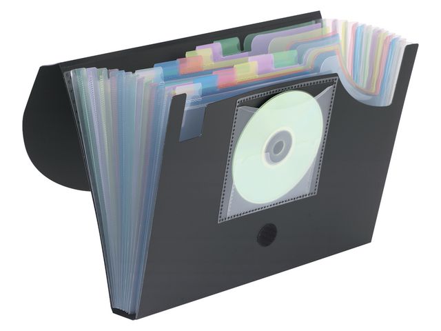 LYRECO EXPANDERMAPP 12-fack 240x330x35mm svart | Kontorsmaterial - Mappar och plastfickor - Sorteringsmappar | Kontorsexperten