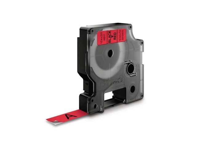 Dymo Tape D1 12mm svart på röd | Kontorsmaskiner - Märkmaskiner och tape - Tape - Dymo D1 | Kontorsexperten