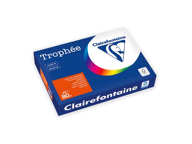Clairefontaine Kopieringspapper A4 80g ohålat blodorange 500/fp | Kontorspapper - Specialpapper - Färgat - A4 | Kontorsexperten