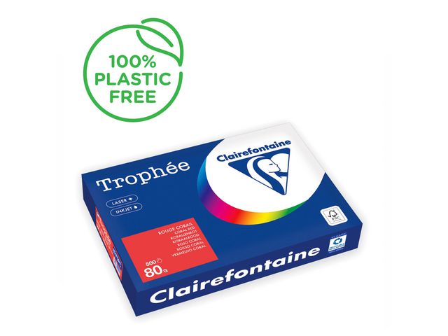Clairefontaine Trophée A3 80 g färgat papper röd 500/fp | Kontorspapper - Specialpapper - Färgat - A3 | Kontorsexperten