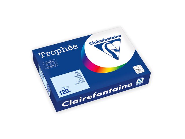 Clairefontaine Trophée A4 120 g färgat papper blå 250/fp | Kontorspapper - Specialpapper - Färgat - A4 | Kontorsexperten