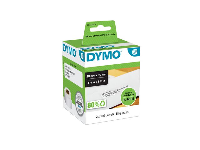 DYMO Etikett LW 89x28mm 260/fp | Kontorsmaskiner - Etikettskrivare och etiketter - Etiketter - Dymo | Kontorsexperten