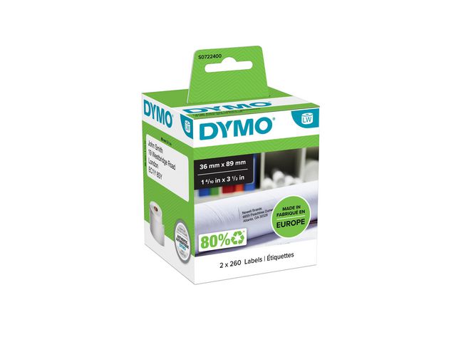 DYMO Etikett LW 89x36mm 520/fp | Kontorsmaskiner - Etikettskrivare och etiketter - Etiketter - Dymo | Kontorsexperten