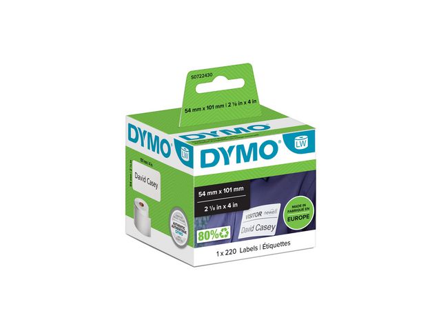 DYMO Etikett LW 101x54mm 220/fp | Kontorsmaskiner - Etikettskrivare och etiketter - Etiketter - Dymo | Kontorsexperten