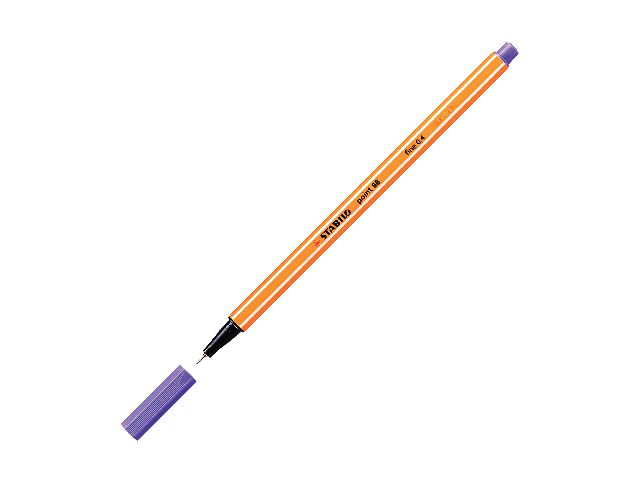 STABILO Fineliner Point 88®, tunn spets, orange pennkropp, violett bläck | Kontorsmaterial - Pennor - Finelinerpennor | Kontorsexperten