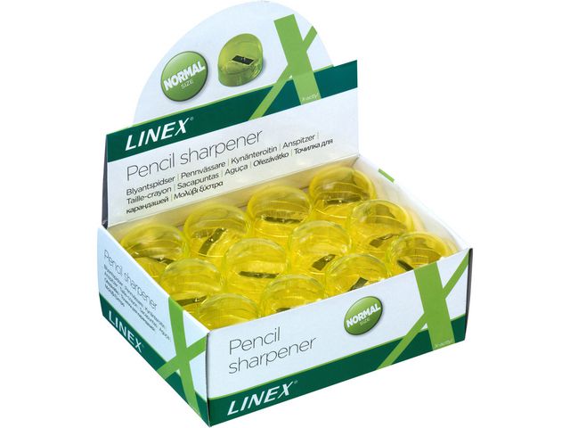 Produktfoto för Pennvässare Linex, 1 hål, gul