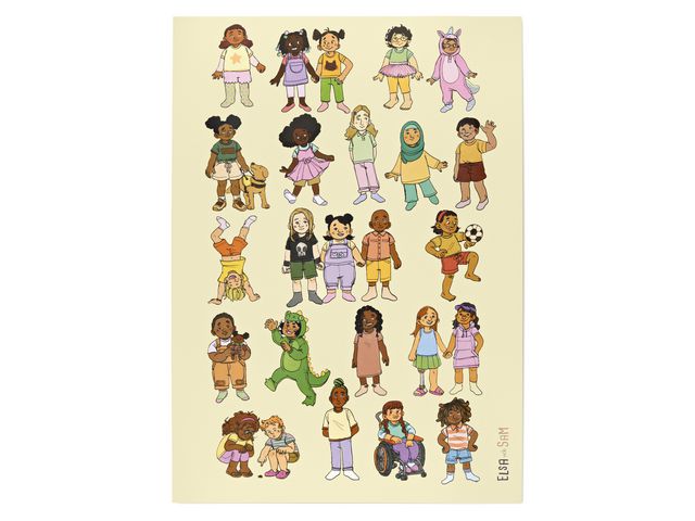 ELSA och SAM Plansch barn, mångfaldsfokuserat | Skola och förskola - Lekmaterial - Förskolelek | Kontorsexperten