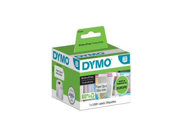 DYMO Etikett LW 57x32mm 1000/fp | Kontorsmaskiner - Etikettskrivare och etiketter - Etiketter - Dymo | Kontorsexperten