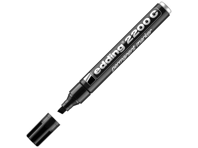 Produktfoto för edding Märkpenna 2200 C, permanent, med snedskuren spets, 1–5 mm, svart