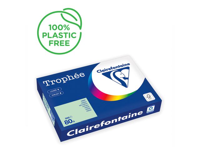Clairefontaine Trophée A3 80 g färgat papper mintgrön 500/fp | Kontorspapper - Specialpapper - Färgat - A3 | Kontorsexperten