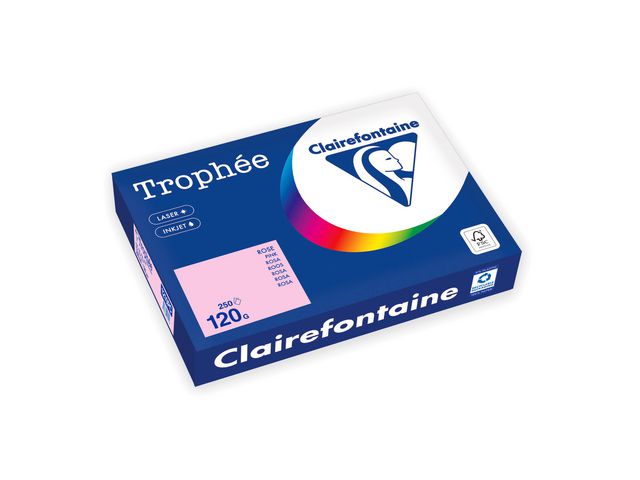 Clairefontaine Trophée A4 120 g färgat papper rosa 250/fp | Kontorspapper - Specialpapper - Färgat - A4 | Kontorsexperten