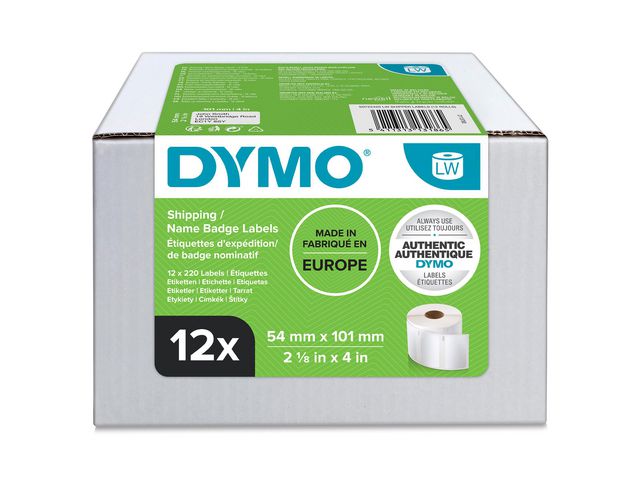 DYMO Etikett LW 101x54mm 12rl/fp | Kontorsmaskiner - Etikettskrivare och etiketter - Etiketter - Dymo | Kontorsexperten