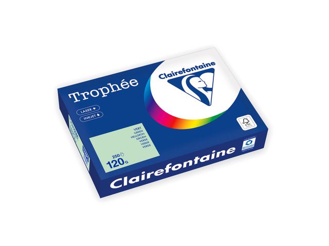 Clairefontaine Trophée A4 120 g färgat papper mintgrön 250/fp | Kontorspapper - Specialpapper - Färgat - A4 | Kontorsexperten