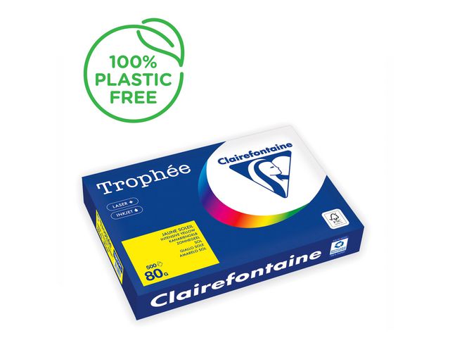 Clairefontaine Trophée A3 80 g färgat papper gul 500/fp | Kontorspapper - Specialpapper - Färgat - A3 | Kontorsexperten