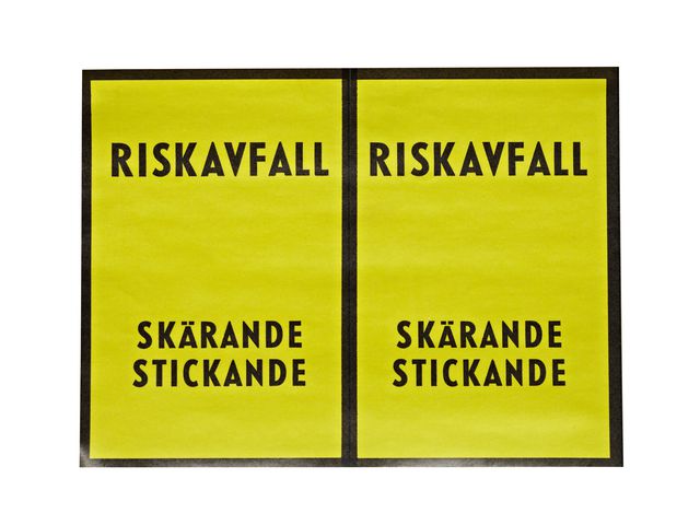 Etikett riskavfall 150mmx100mm 100/fp | Sjukvård och omsorg - Inredning - Riskavfallshantering | Kontorsexperten