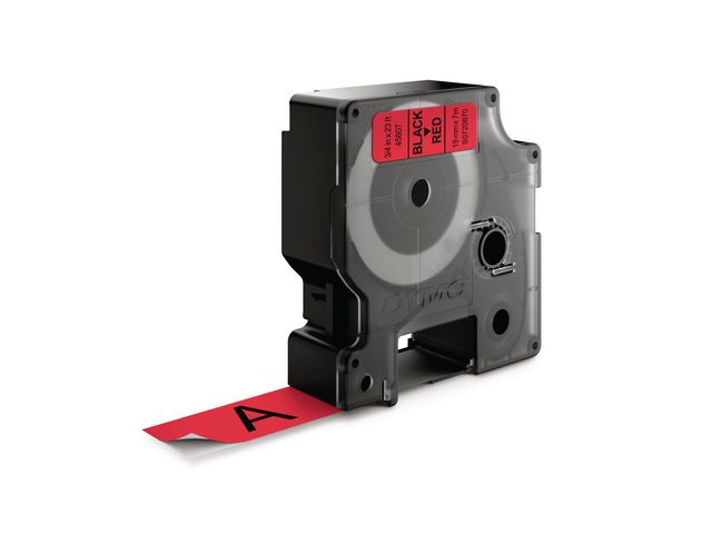 Dymo Tape D1 19mm svart på röd | Kontorsmaskiner - Märkmaskiner och tape - Tape - Dymo D1 | Kontorsexperten