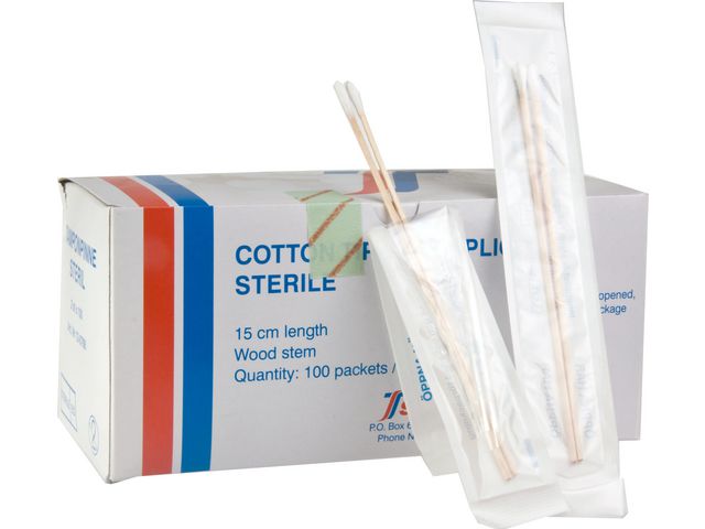 Tamponpinne steril 150mm 2x100/fp | Sjukvård och omsorg - Diagnos och behandling - Ögon öron näsa och hals | Kontorsexperten