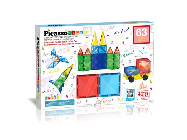 PICASSOTILES Picasso magnetset 63 delar | Skola och förskola - Lekmaterial - Bygglek, konstruktion och mosaik | Kontorsexperten