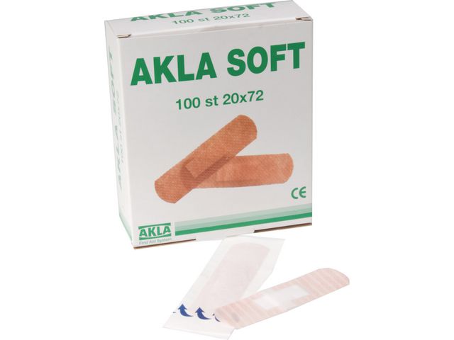 AKLA Plåster Soft nonwoven 20x72mm 100/fp | Skyddsutrustning - Första Hjälpen - Plåster | Kontorsexperten