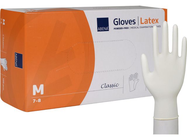 ABENA Latexhandske puderfri M 100/fp | Skyddsutrustning - Engångshandskar - Latexhandskar | Kontorsexperten