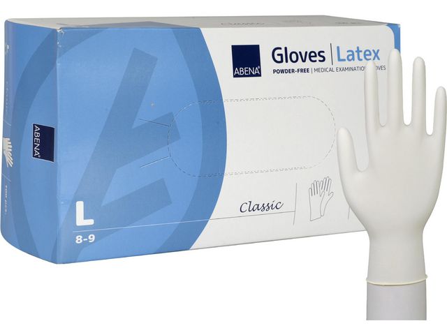 ABENA Latexhandske puderfri L 100/fp | Skyddsutrustning - Engångshandskar - Latexhandskar | Kontorsexperten
