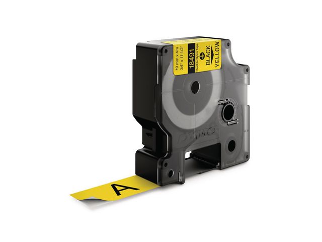 Dymo Tape Rhino flex nylon 19mm svart på gul | Kontorsmaskiner - Märkmaskiner och tape - Tape - Dymo Rhino | Kontorsexperten