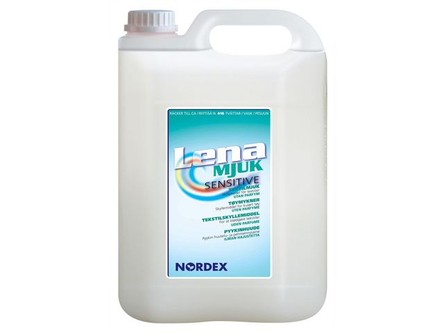 NORDEX Sköljmedel Lena Soft Sensitive för professionellt bruk, flytande koncentrat, grön, utan parfym, 5l | Städ och hygien - Tvättmedel och klädvård - Sköljmedel | Kontorsexperten