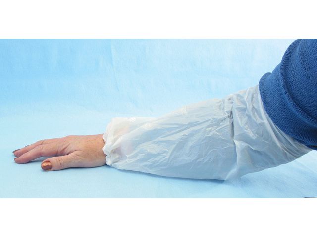 ABENA Ärmskydd i LDPE med resår 40cm vit 100/fp | Skyddsutrustning - Skyddshandskar - Ärmskydd | Kontorsexperten