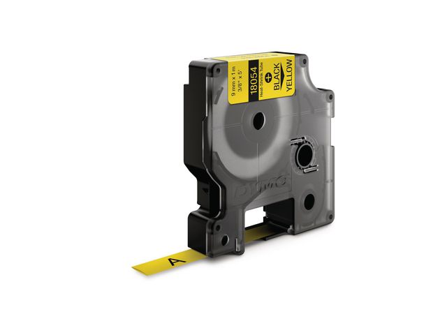 Dymo Tape Rhino krympslang 9mm svart på gul | Kontorsmaskiner - Märkmaskiner och tape - Tape - Dymo Rhino | Kontorsexperten