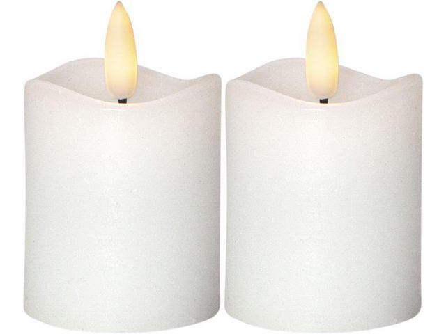 STAR TRADING Blockljus Flamme LED 7,5cm vit | Kök och servering - Ljus och tillbehör - LED-Ljus | Kontorsexperten