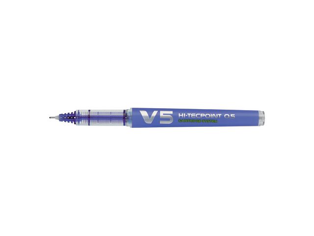 Pilot Begreen Bläckkulpenna, Begreen Hi-Tecpoint V5 rollerballpenna med stift, extra tunn spets på 0,5 mm, blå | Kontorsmaterial - Pennor - Bläckkulpennor | Kontorsexperten